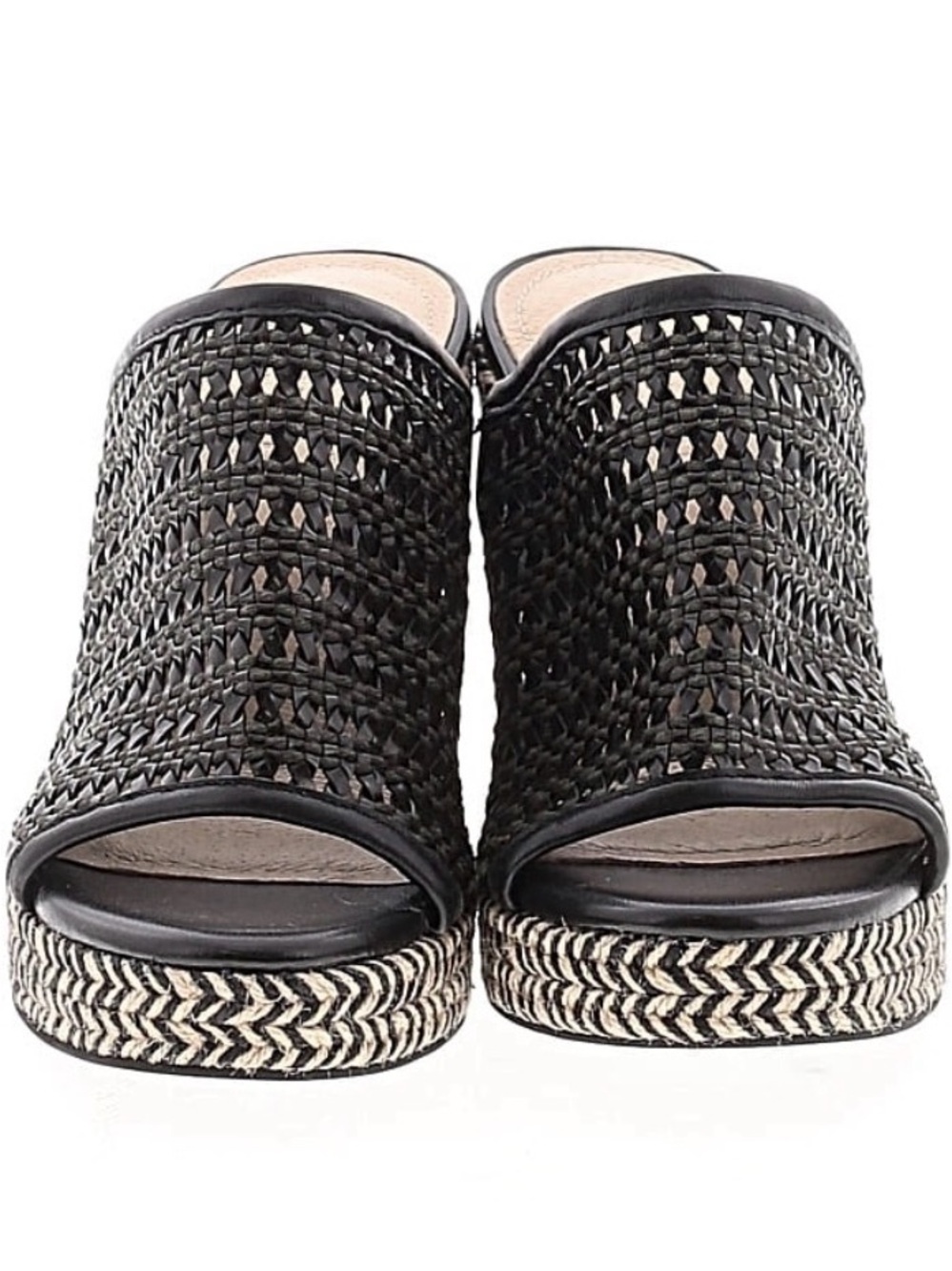 Liverpool Black Woven Espadrille Wedge Slides - Picture 2 of 2